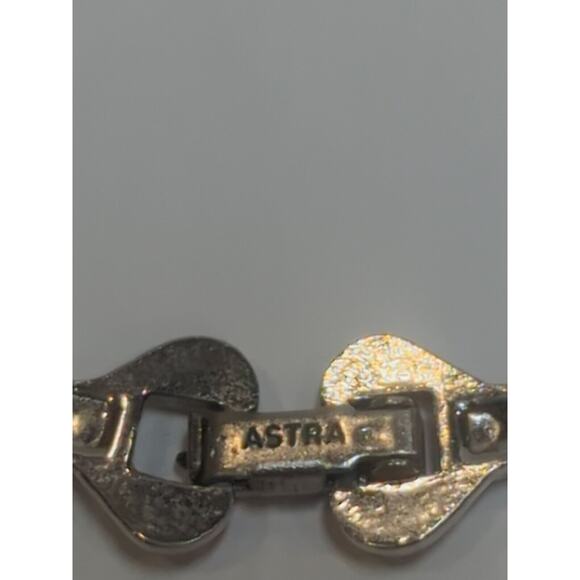 Signed ASTRA Vintage Costume Marquise Shaped Rhinestone Necklace - Picture 4 of 6